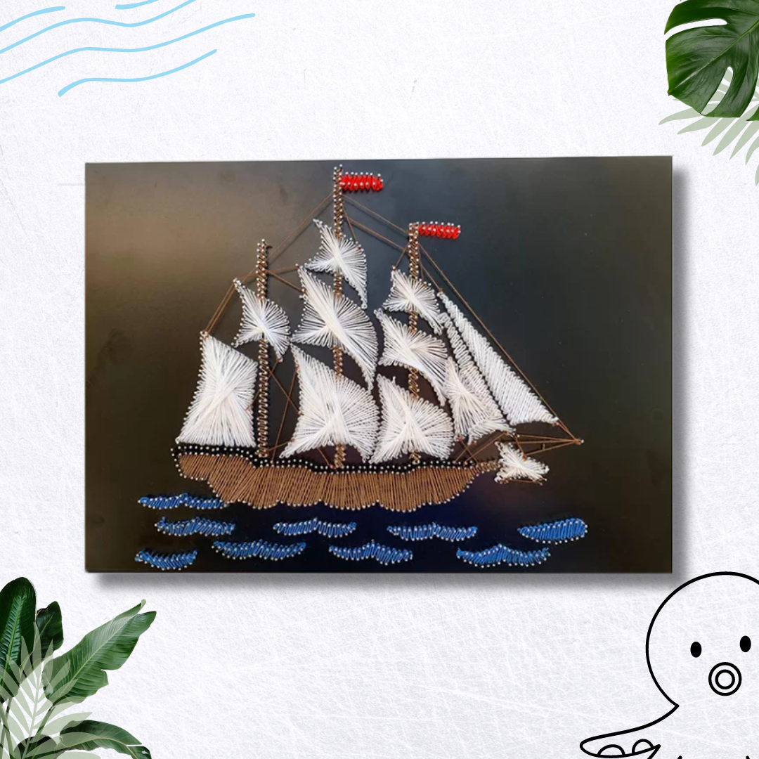 Sailing Adventure: Ship String Art in the Sea