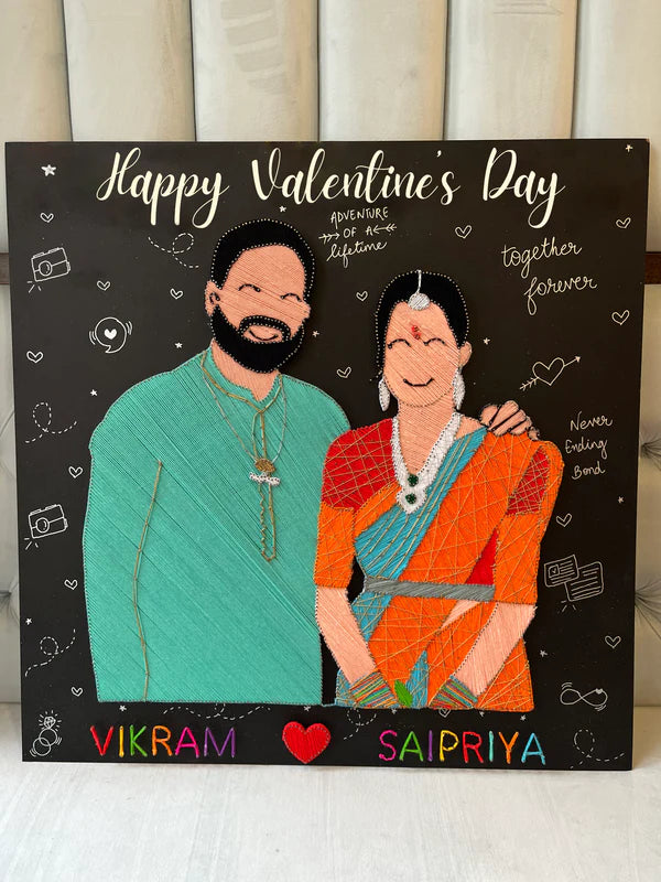 Valentine's Day Gift: String Art Portrait For Couple