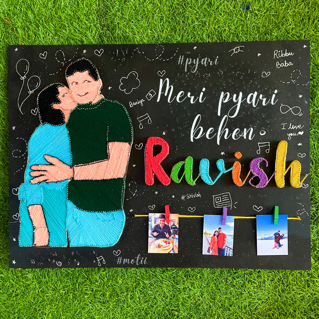 Personalized Rakhi: String Art Portrait