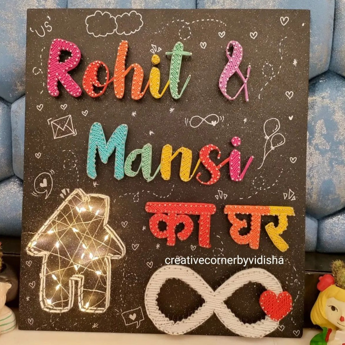 Artistic Entry: Customized Name Plate String Art