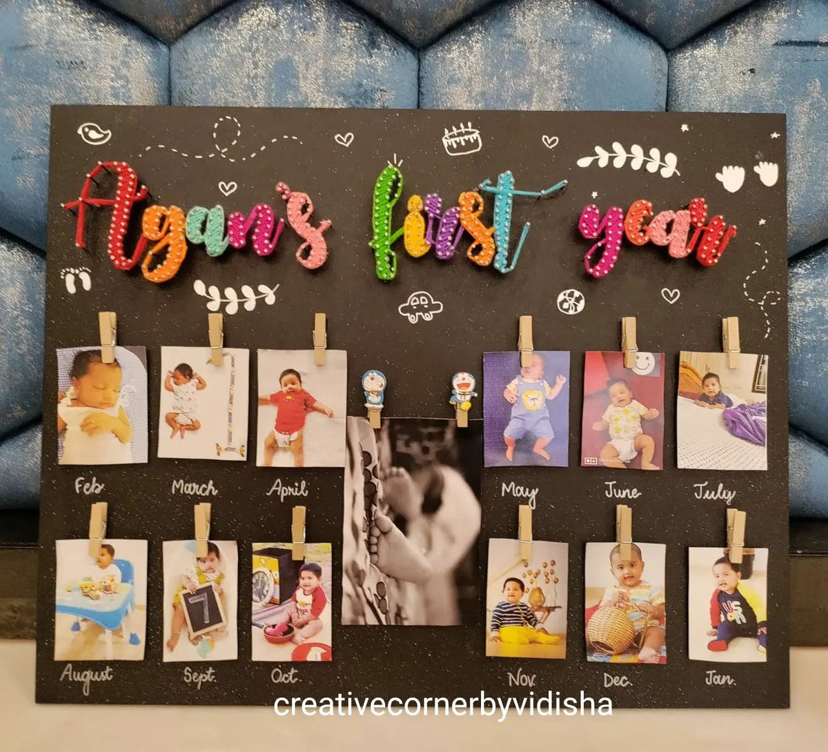 Cute artboard for a baby's first year 