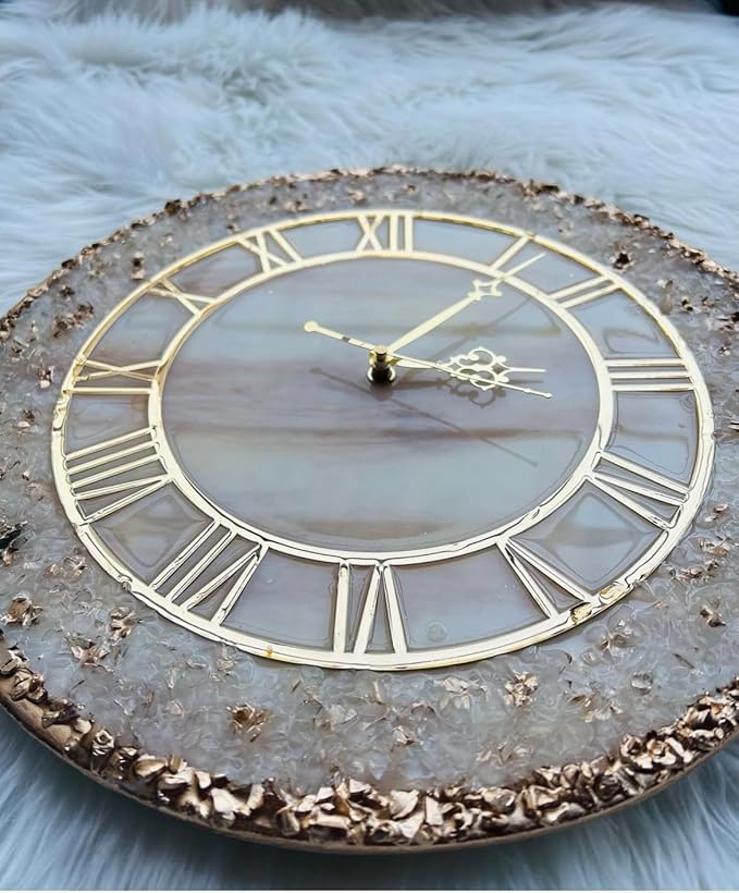 Gold Leaf Resin Clock – A Luxurious Accent for Your Space