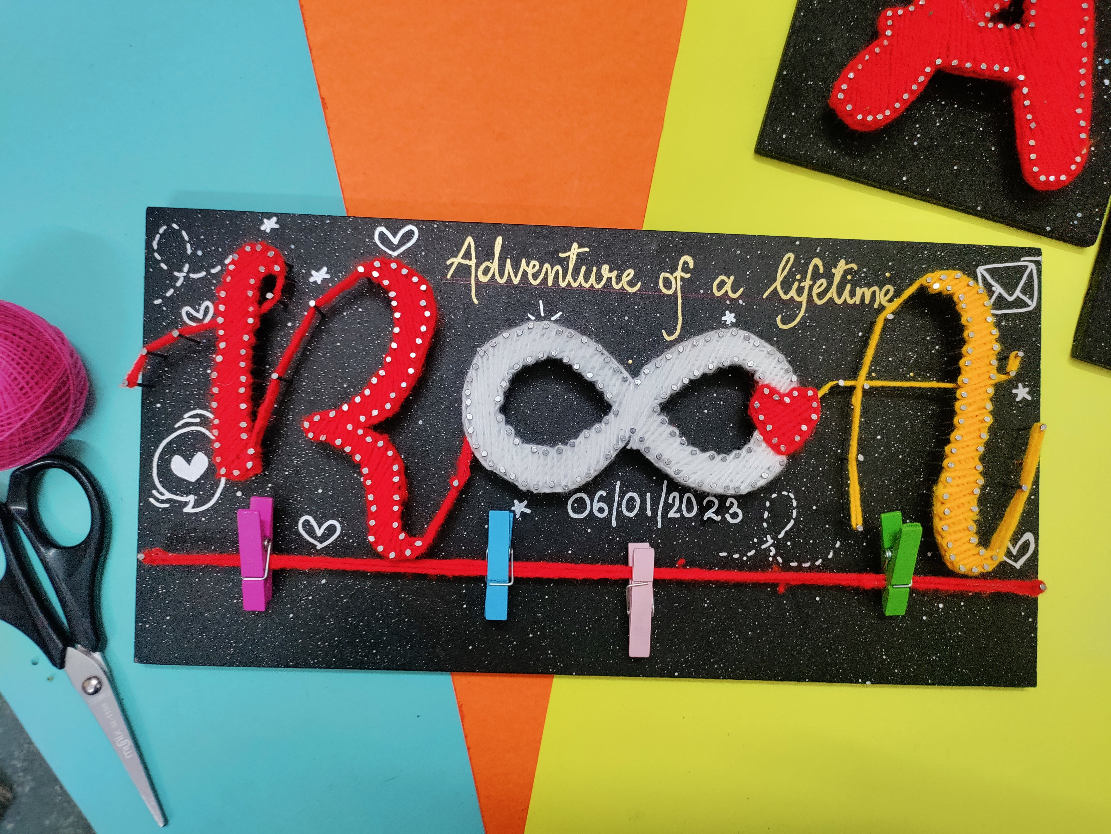 Connected Hearts: A Personalized Valentine's Couple's String Art