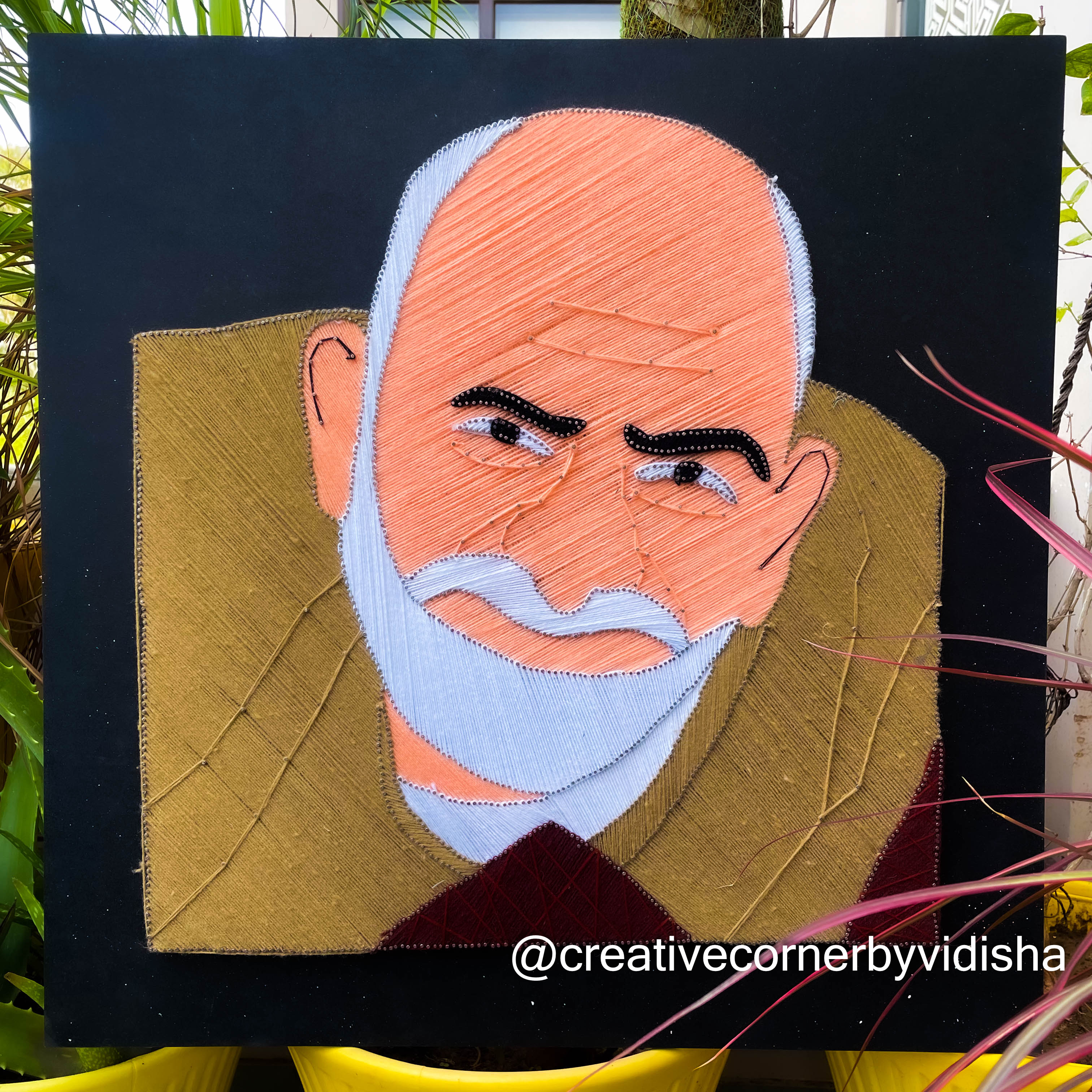 Blessings of the Guru: Neem Karoli Baba String Art