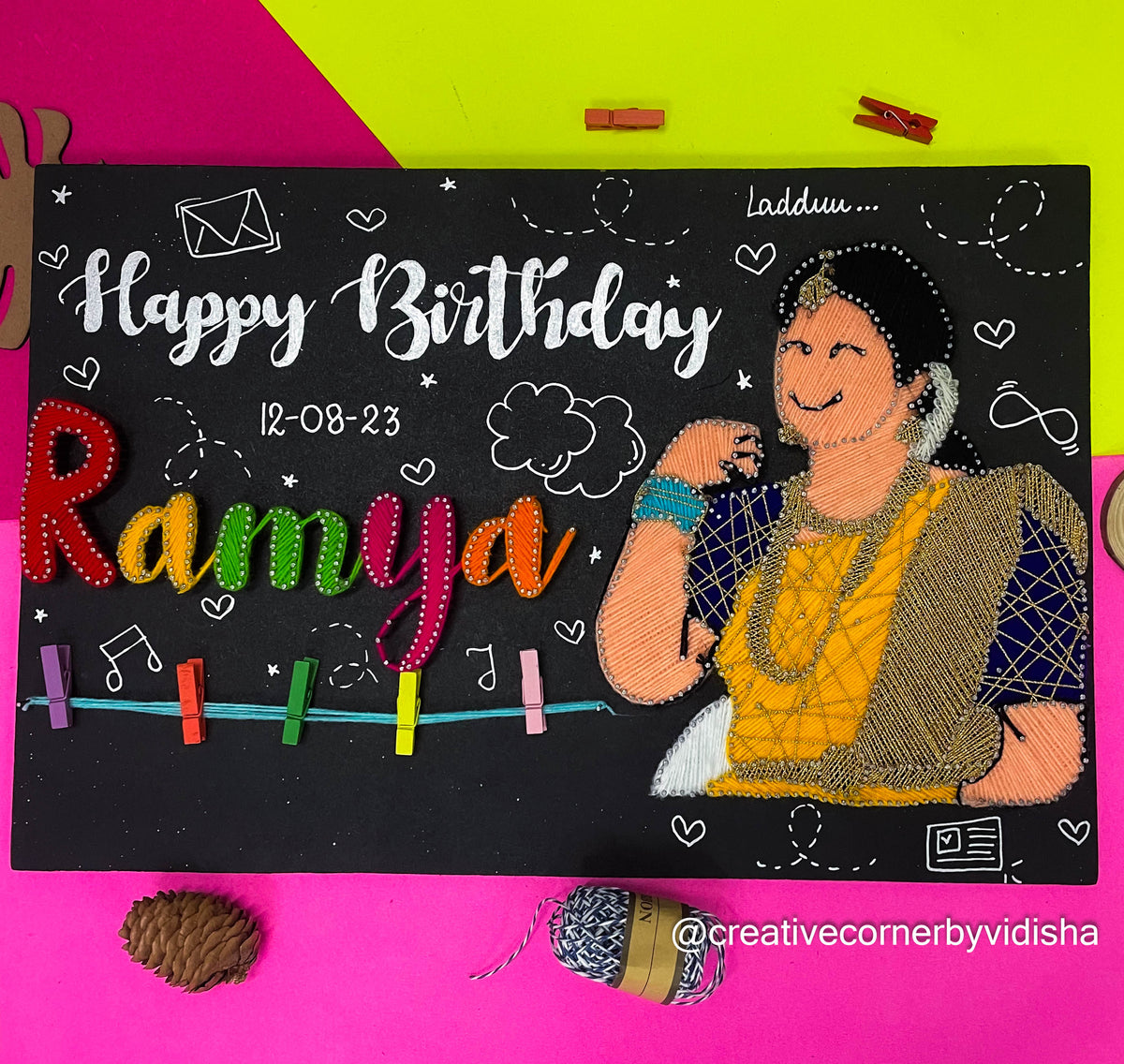 String Art Portrait -Customized Birthday Gift For Ramya