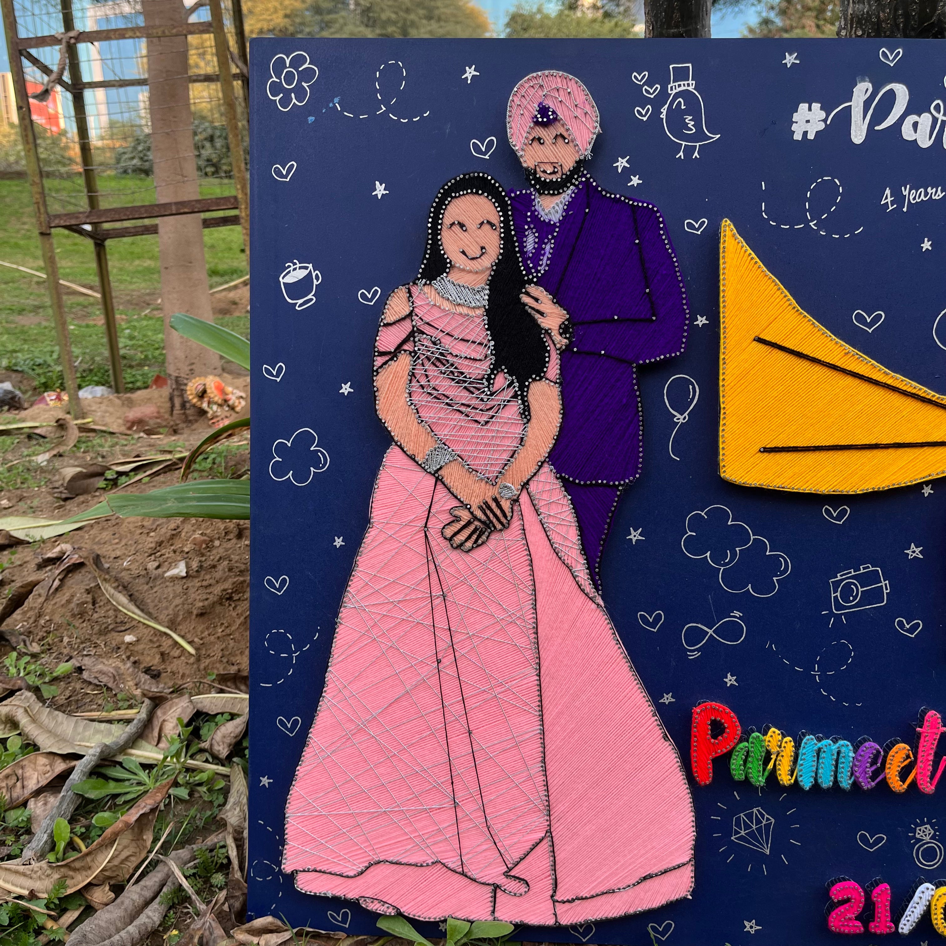 Personalized Gathbandhan String Art With Portrait