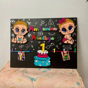 doubly blessed: twin's birthday string art