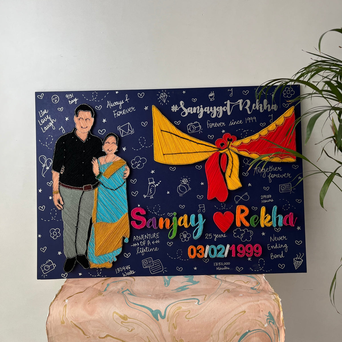 Personalized Gathbandhan String Art With Portrait