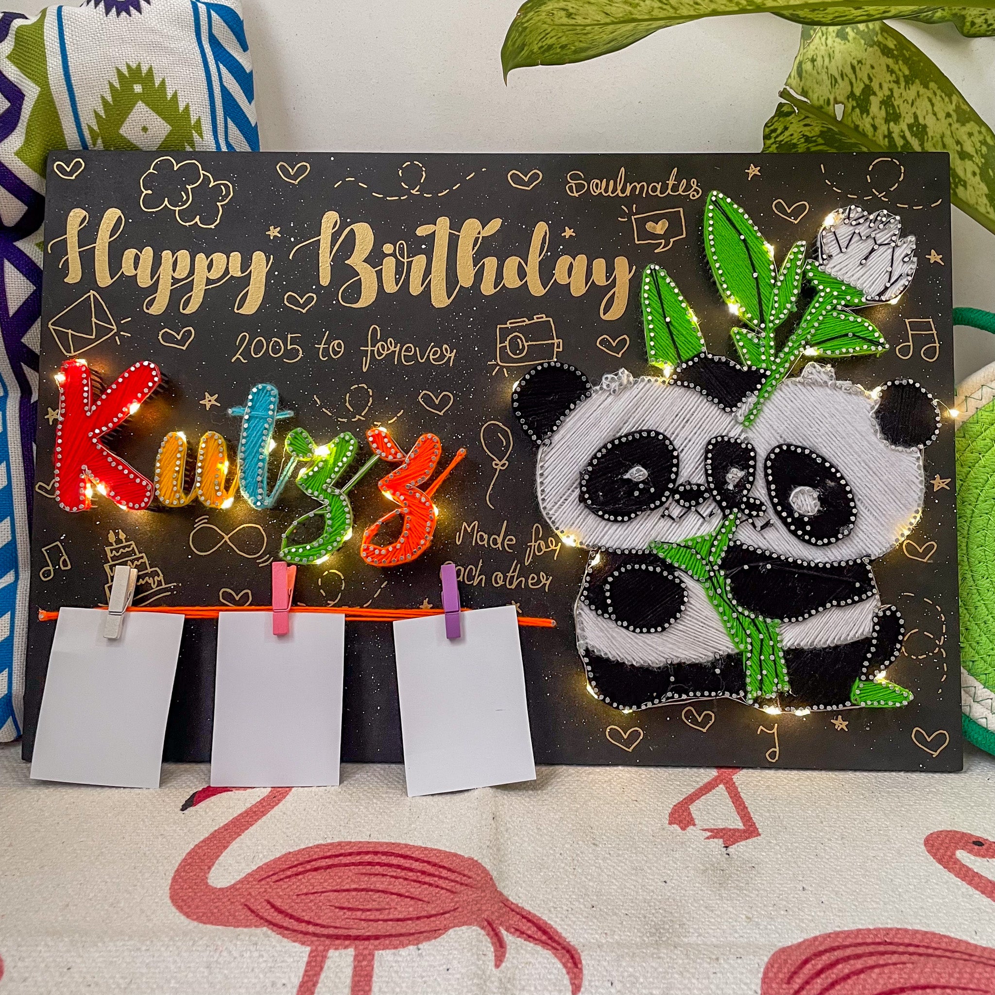 Cute Panda String Art - Custom Birthday Gift for Loved Ones