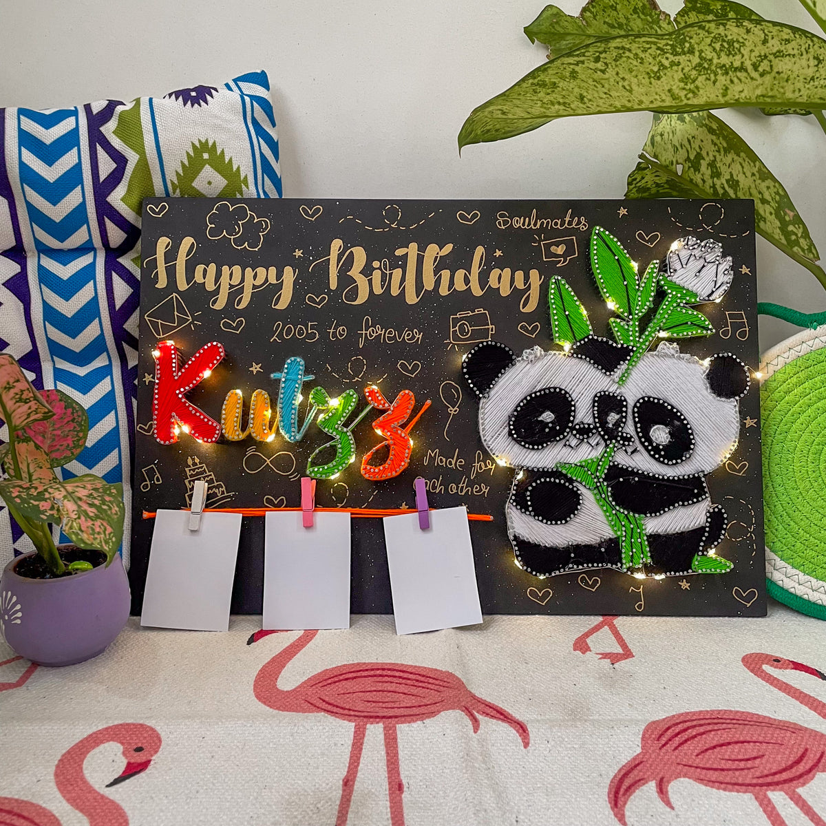Cute Panda String Art - Custom Birthday Gift for Loved Ones