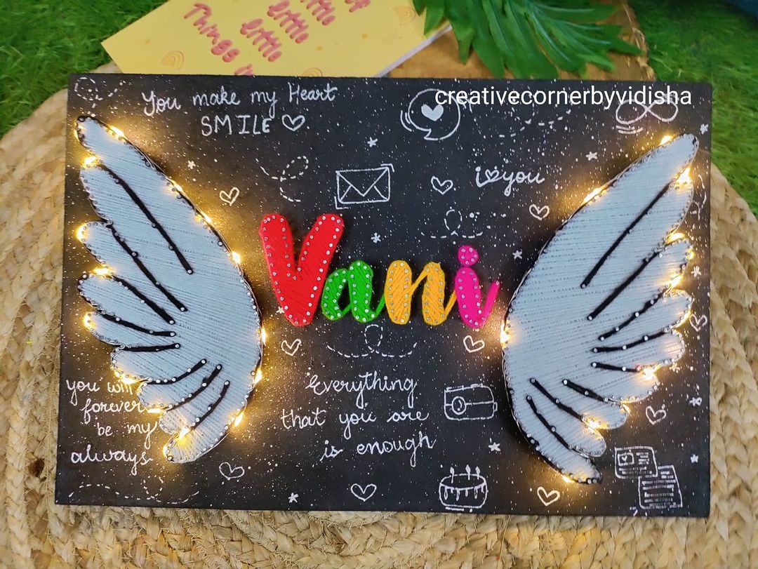 Flight of Identity: Name String Art with Wings