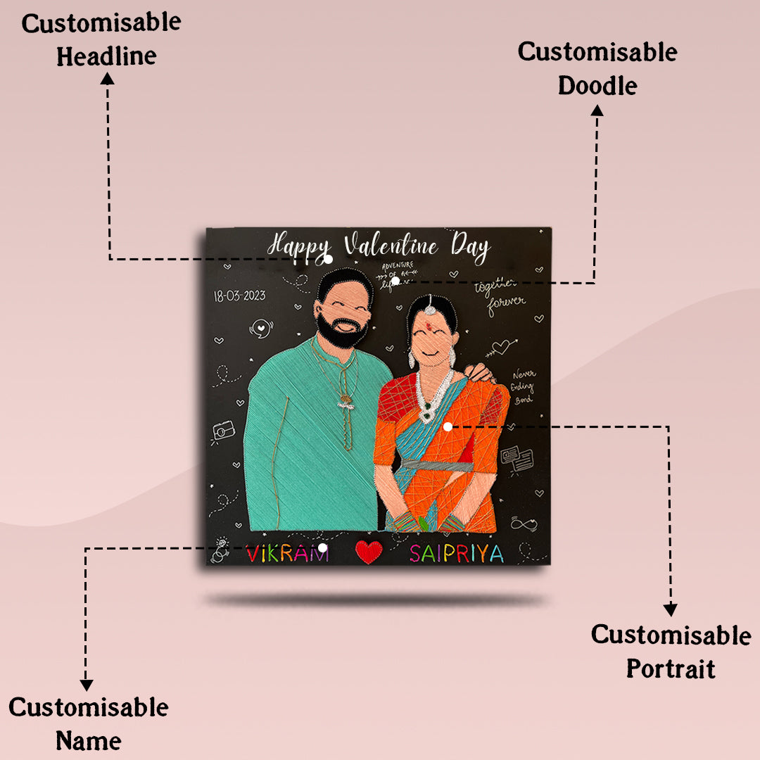 String Art Couple Portrait : A Perfect Valentine's Day Gift