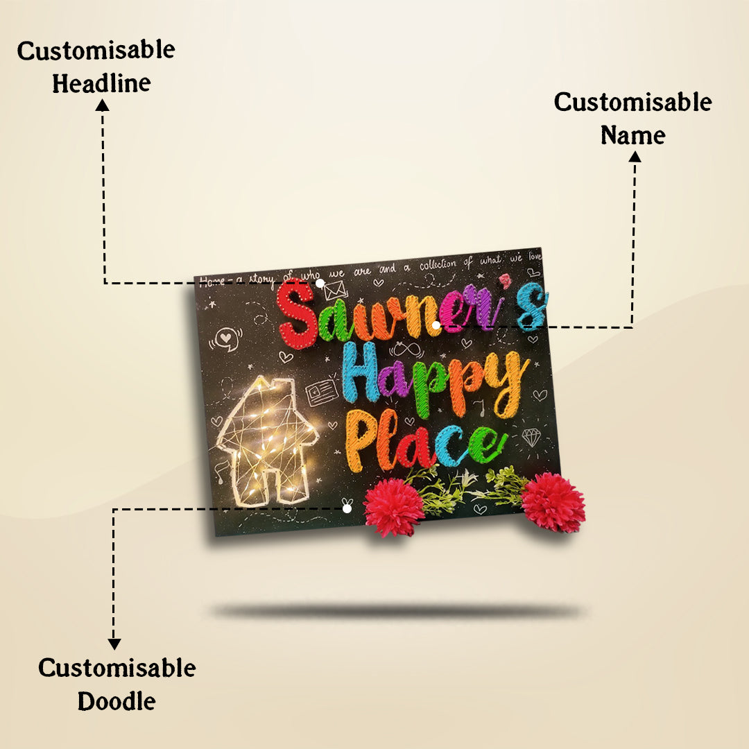 Surname's Happy Place Name Plate