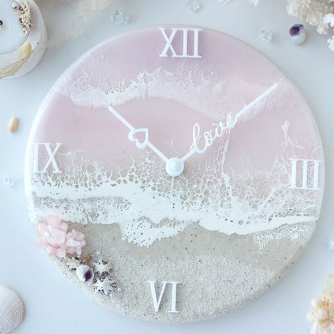 Pink Aura Resin Clock – A Soft Statement Of Ocean