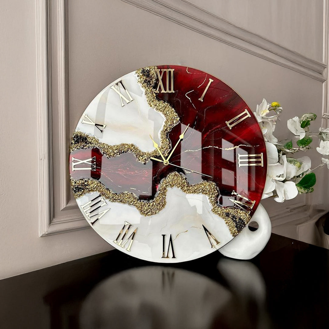 Crystal Luxe Resin Clock – An Artistic Fusion of Gem & Time