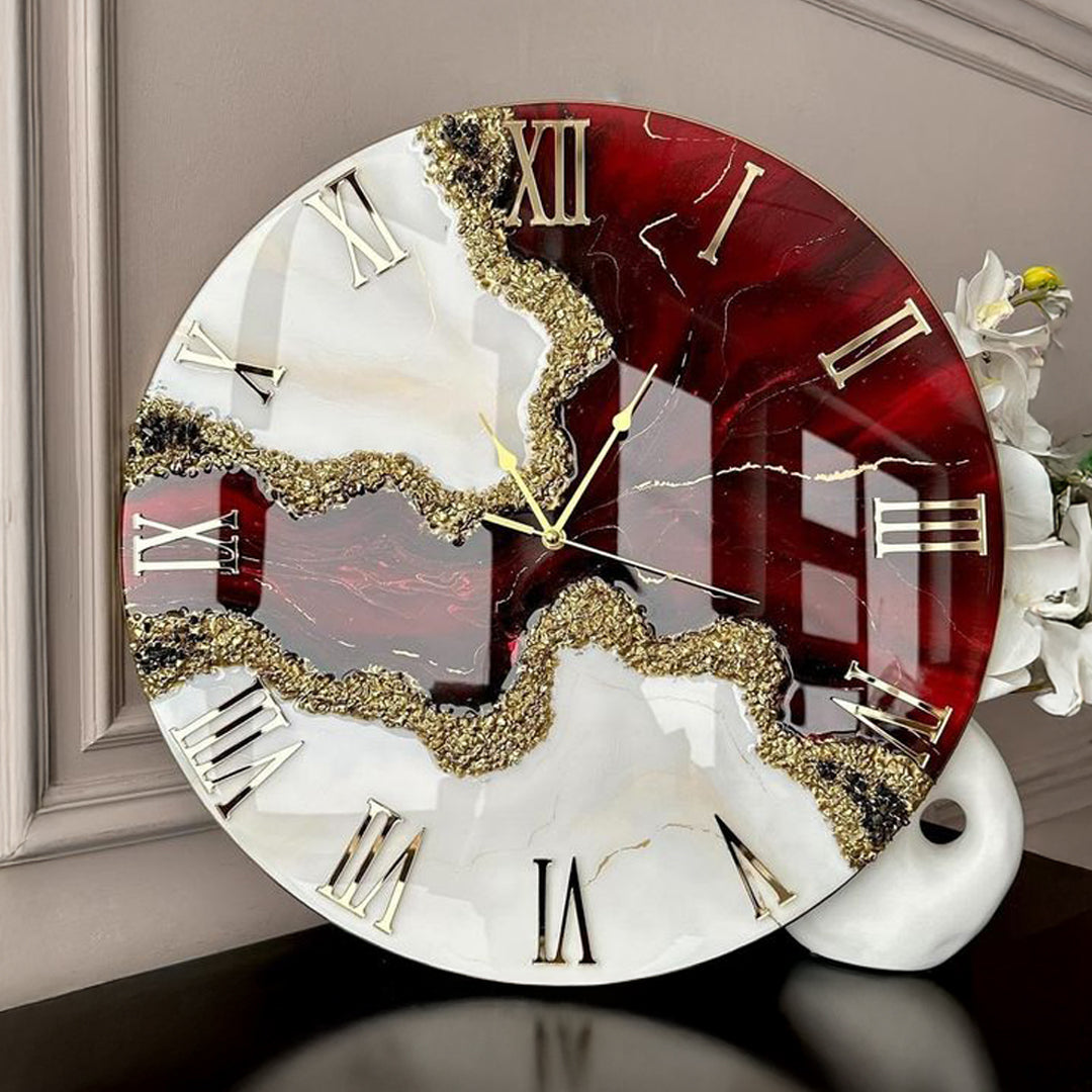 Crystal Luxe Resin Clock – An Artistic Fusion of Gem & Time