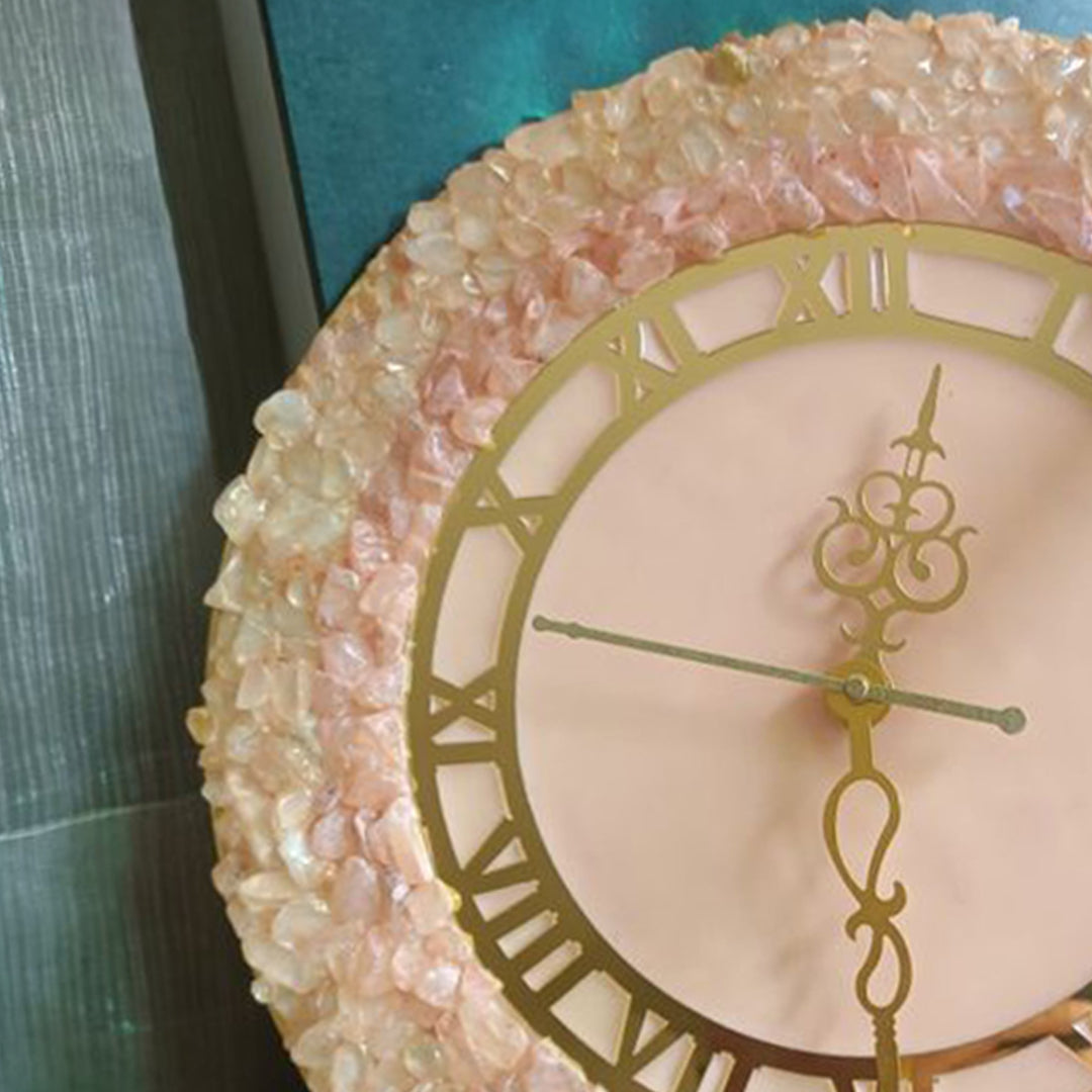 Rosy Glow Resin Clock – A Feminine Touch for Any Space