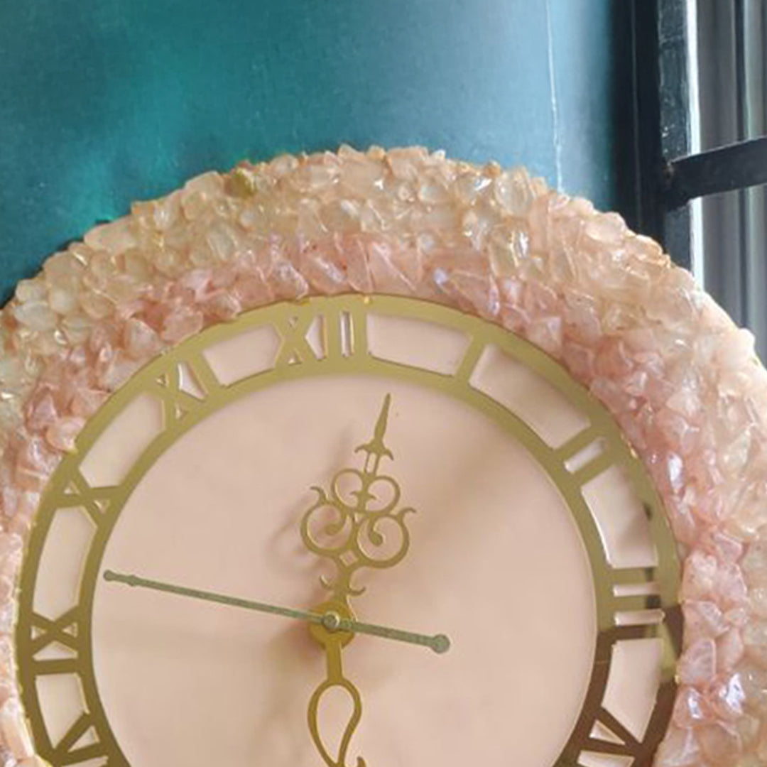 Rosy Glow Resin Clock – A Feminine Touch for Any Space