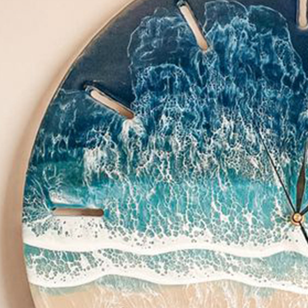 Frozen Ocean Resin Clock – Waves Captured in Time