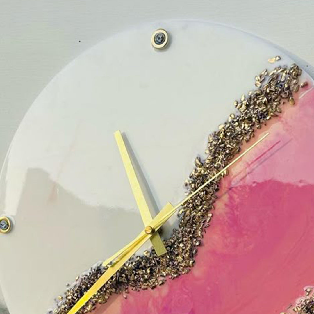 Gold Vein Geode Resin Clock – Timeless Beauty, Handcrafted