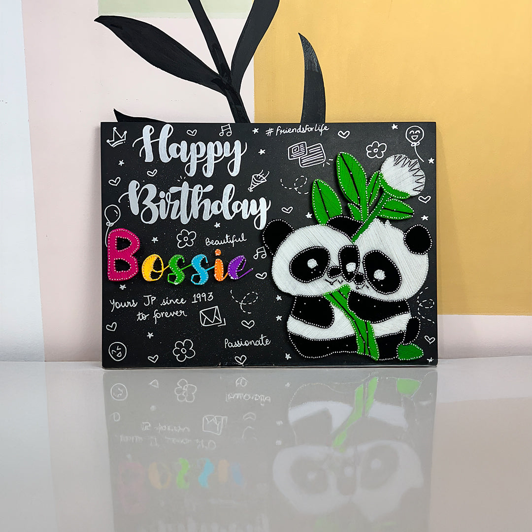 Cute Panda String Art - Custom Birthday Gift for Loved Ones