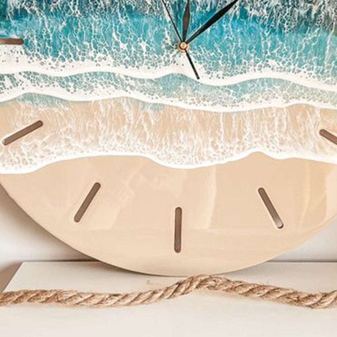 Frozen Ocean Resin Clock – Waves Captured in Time