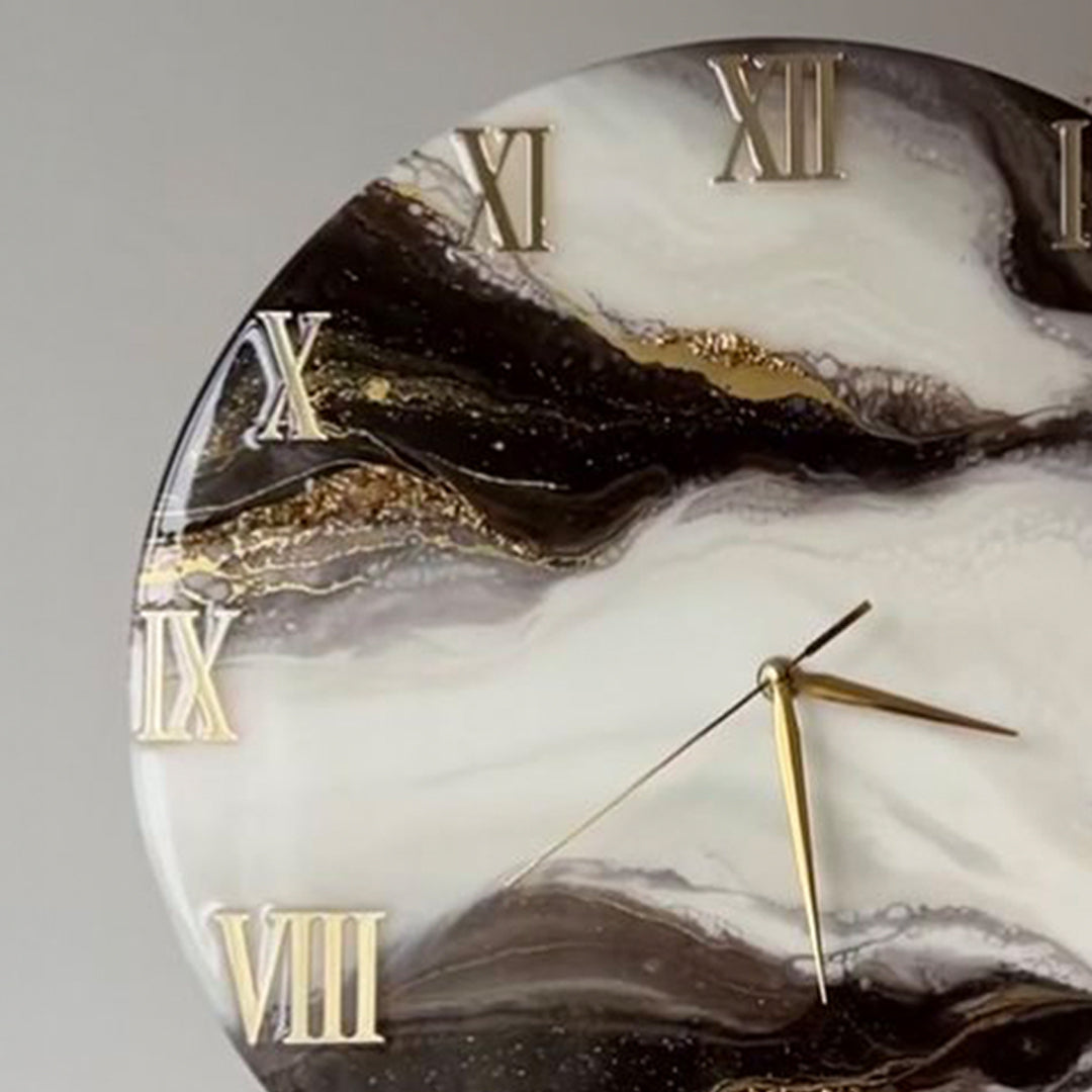 Mocha Delight Resin Clock – An Elegant Fusion of Resin & Wood