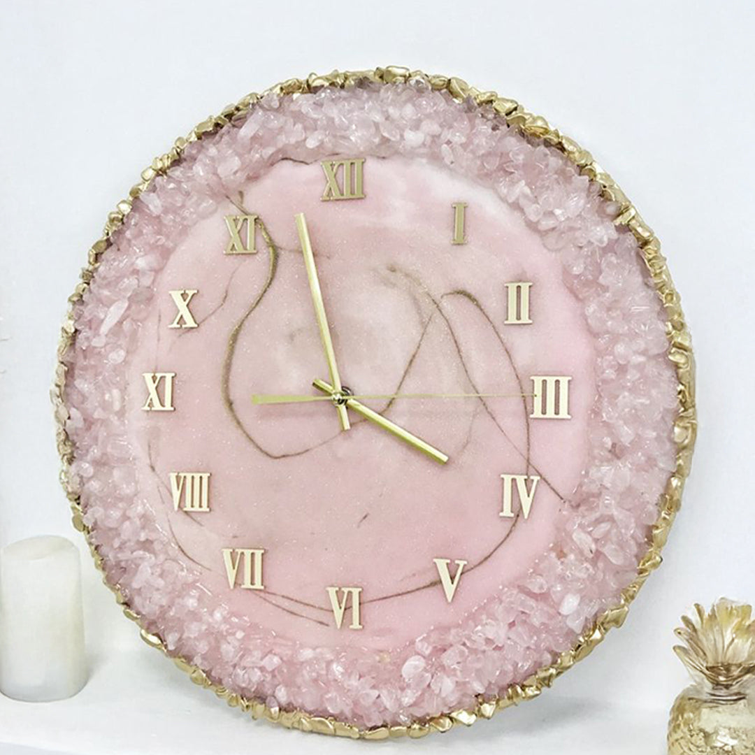 Blush Serenity Resin Clock – A Soft Touch of Elegance