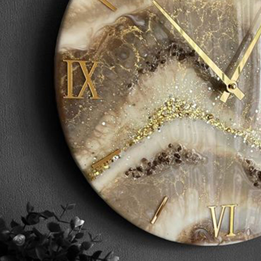 Golden Infused Resin Clock – Luxury in Every Second