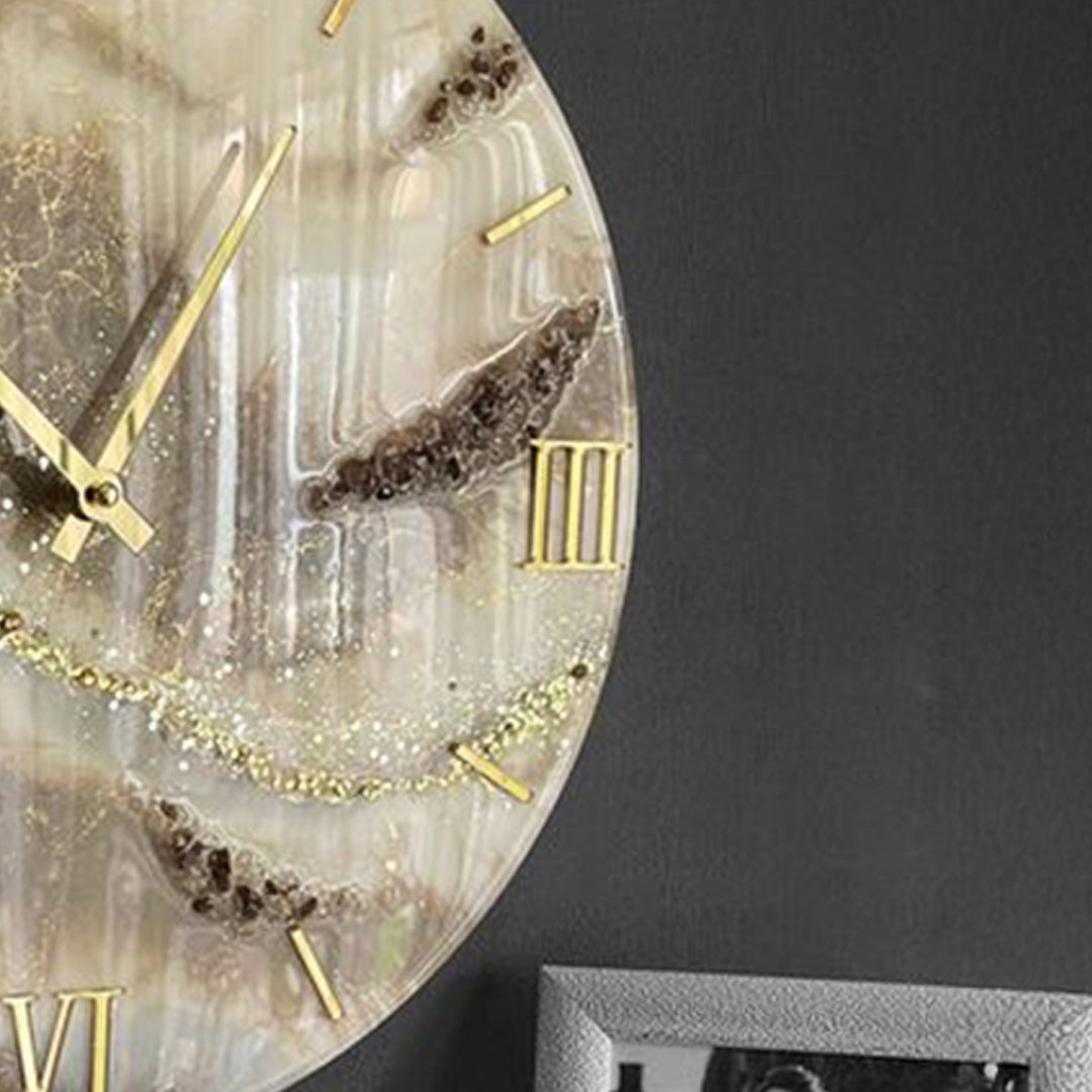 Golden Infused Resin Clock – Luxury in Every Second