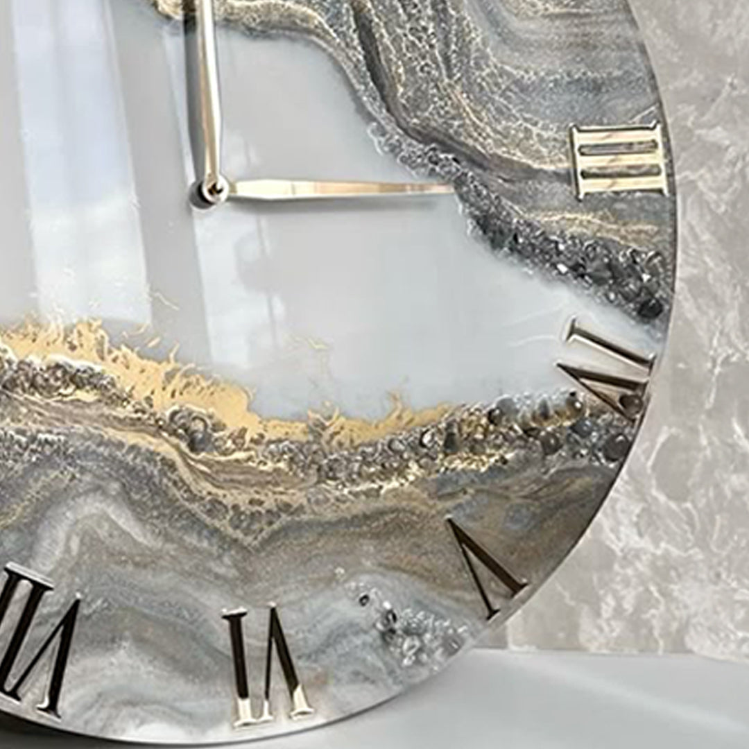 Mystic Marble Resin Clock – Swirls of Art & Elegance