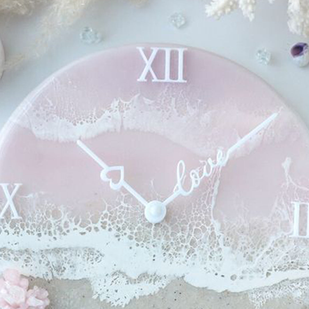 Pink Aura Resin Clock – A Soft Statement Of Ocean