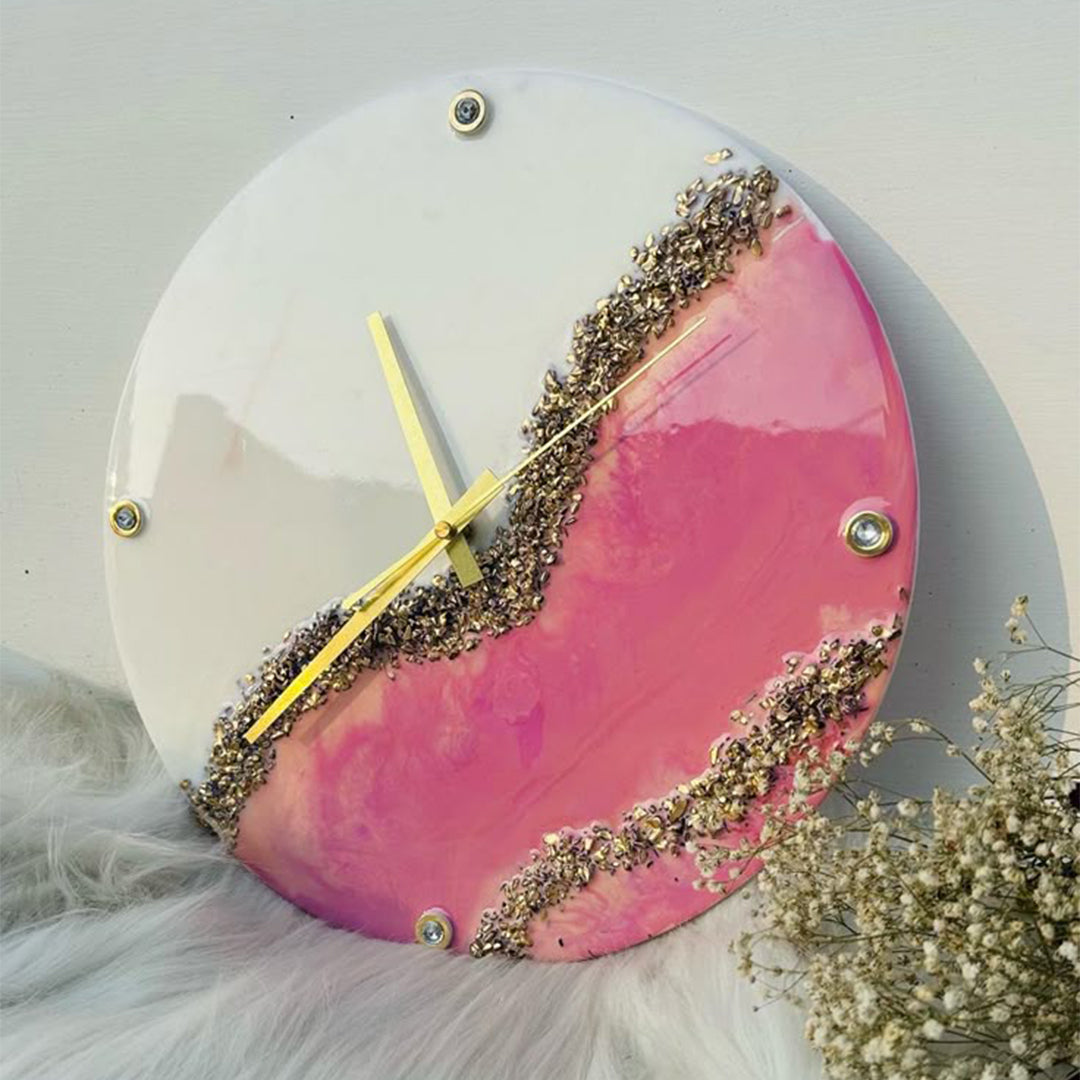 Gold Vein Geode Resin Clock – Timeless Beauty, Handcrafted