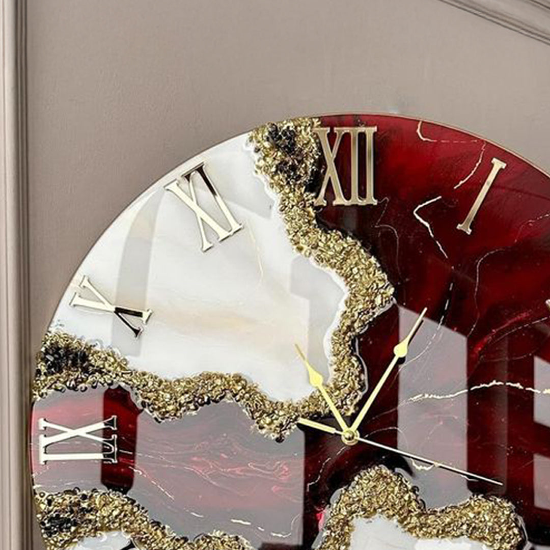 Crystal Luxe Resin Clock – An Artistic Fusion of Gem & Time