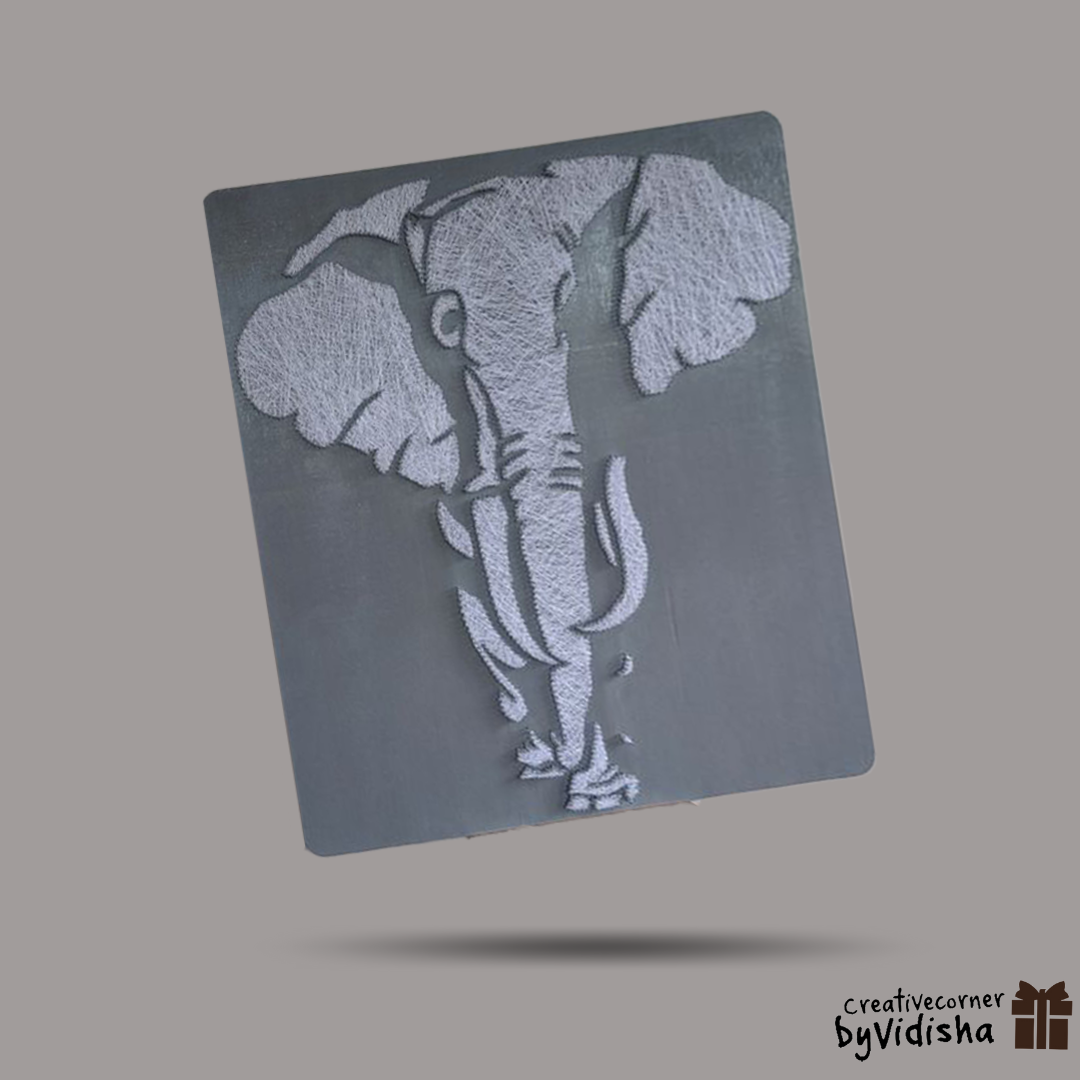 Graceful Giants: Elephant Portrait String Art