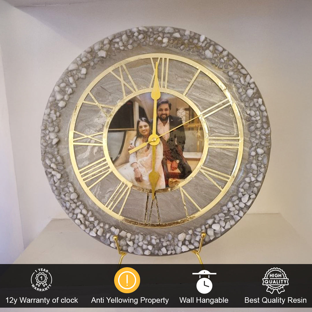 Personalized Resin Art Clock – Add Your Picture for a Unique Touch