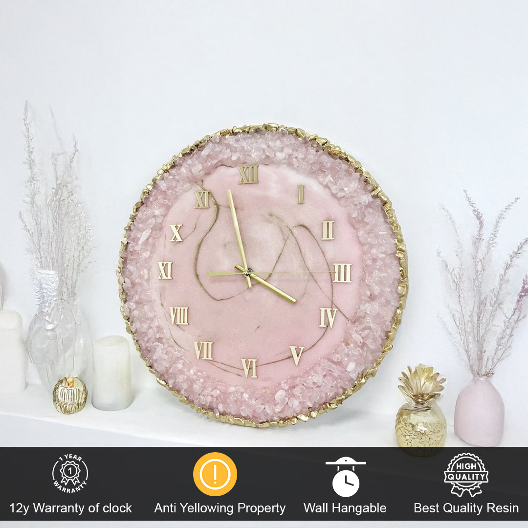 Blush Serenity Resin Clock – A Soft Touch of Elegance