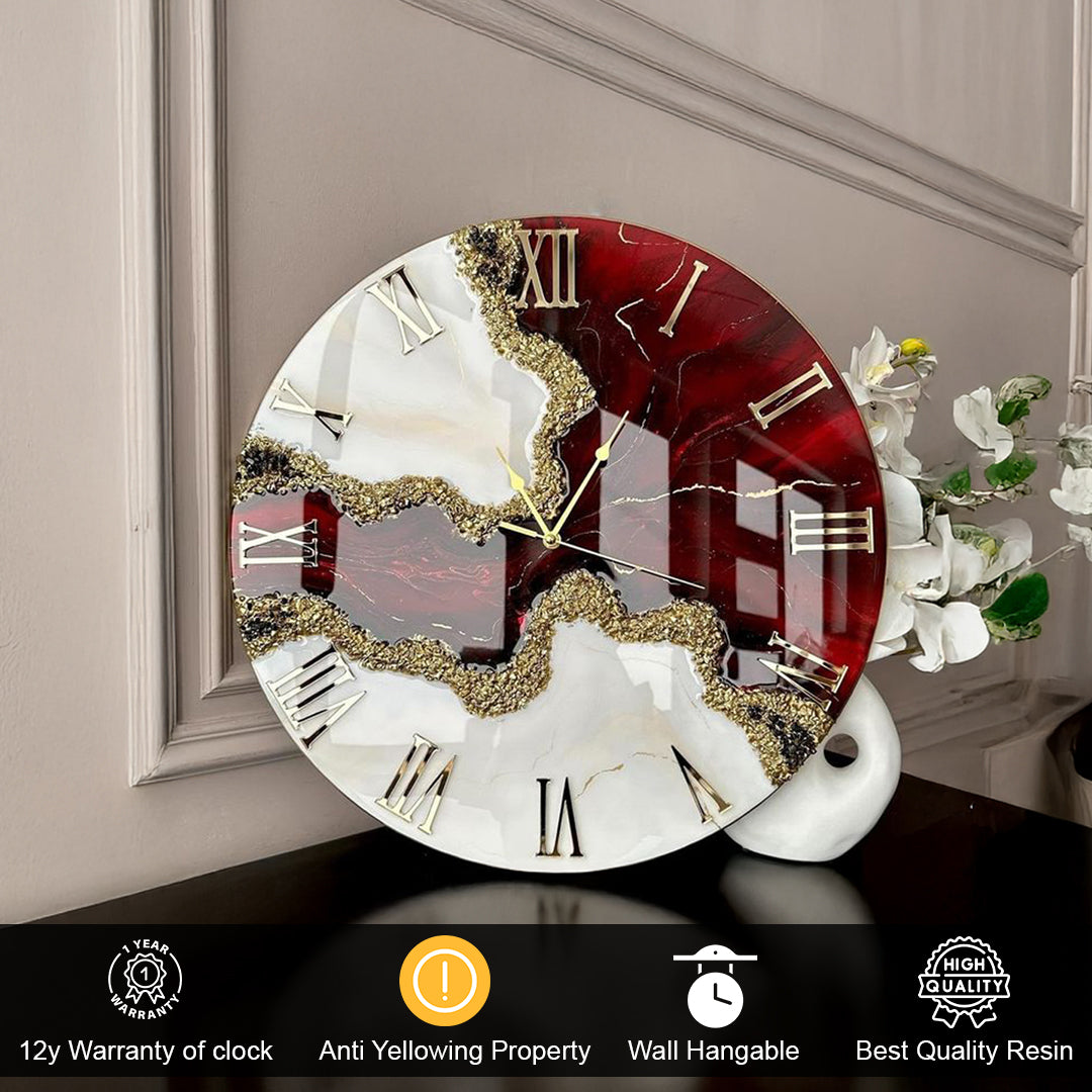 Crystal Luxe Resin Clock – An Artistic Fusion of Gem & Time