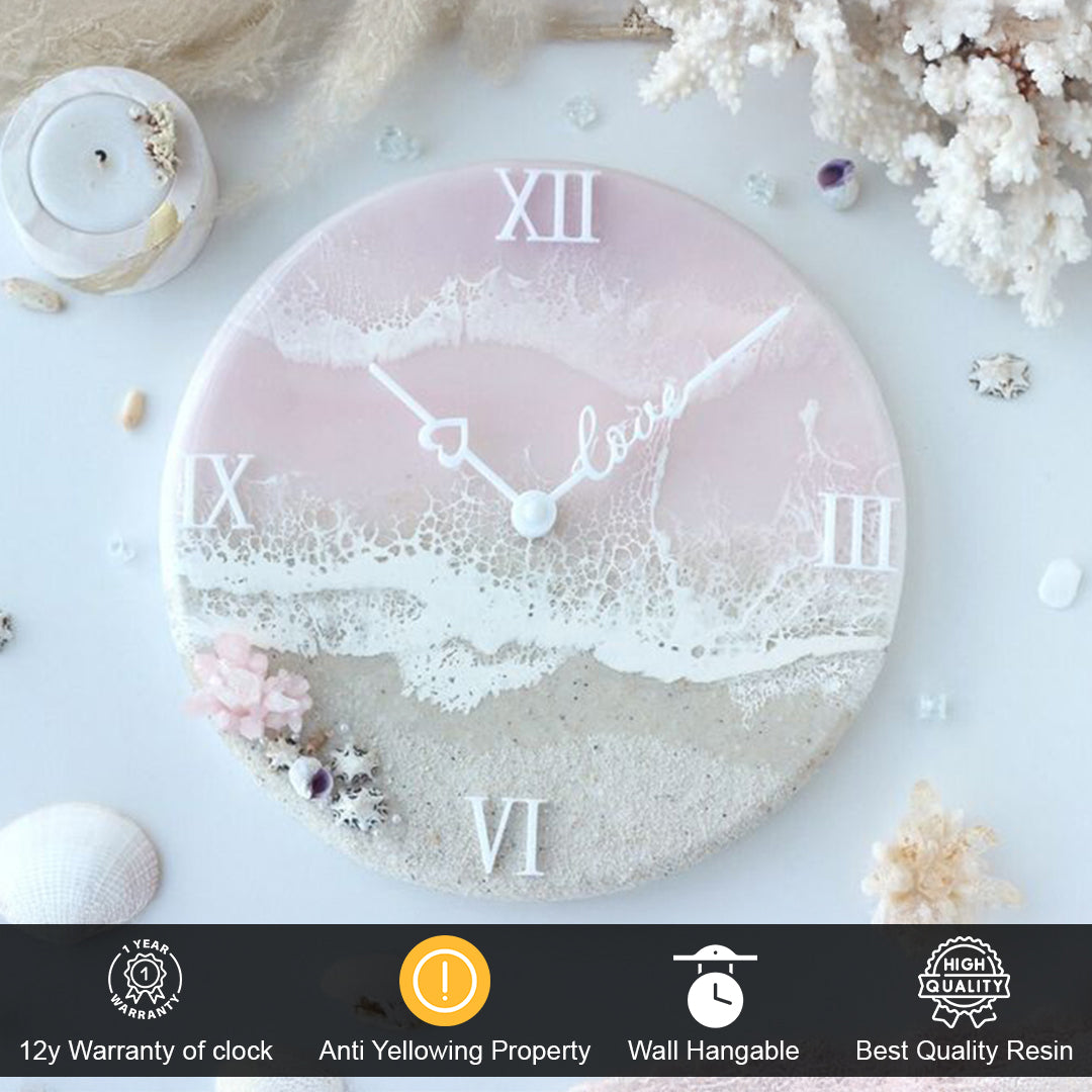 Pink Aura Resin Clock – A Soft Statement Of Ocean