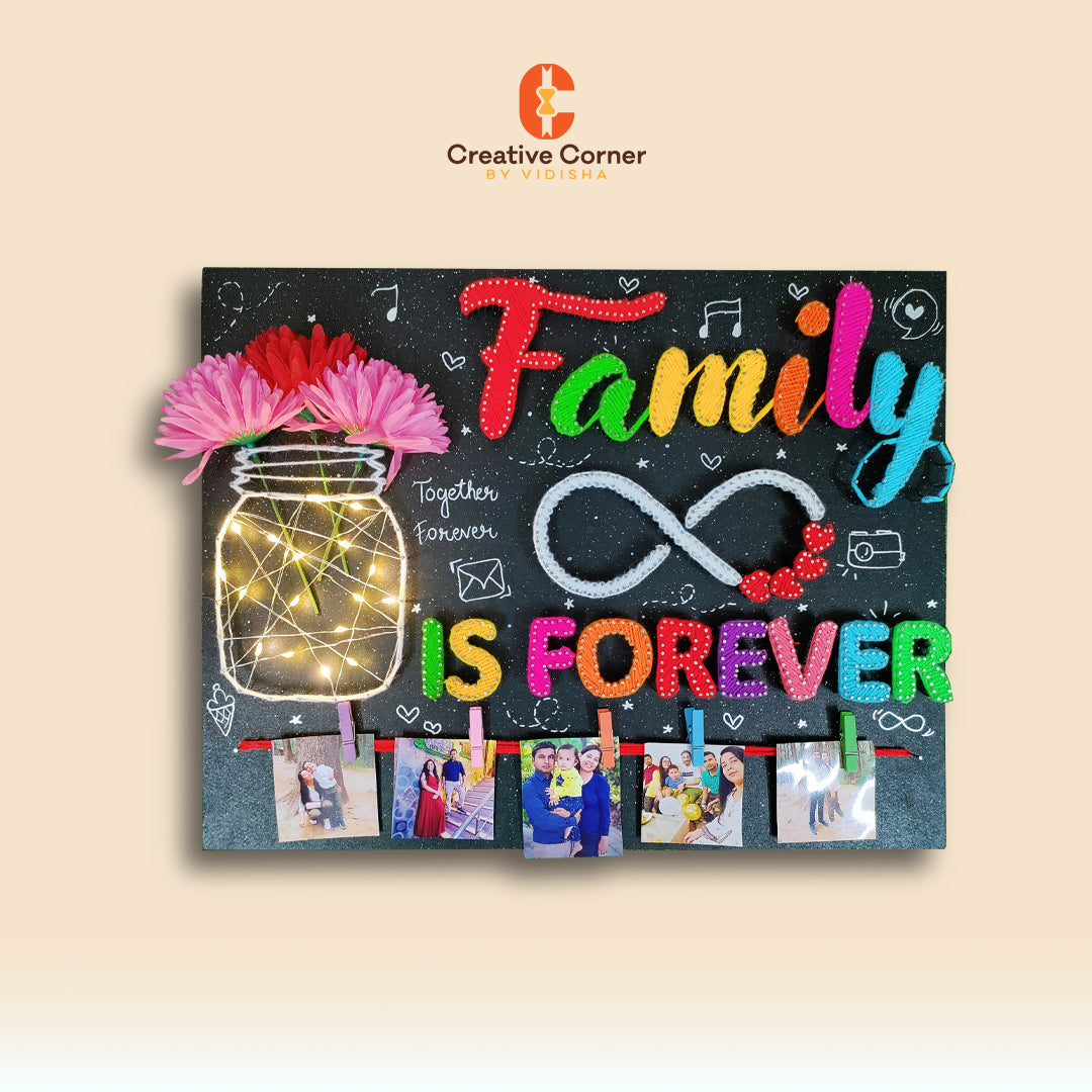 Infinite Bonds: String Art Celebrating Family Forever