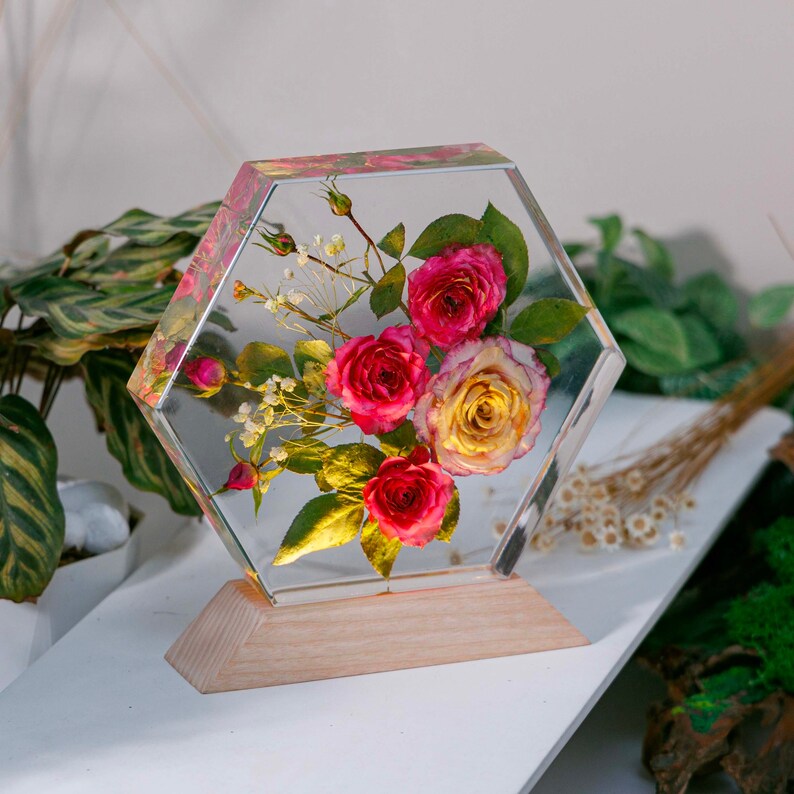 Rose Flower Resin lamp