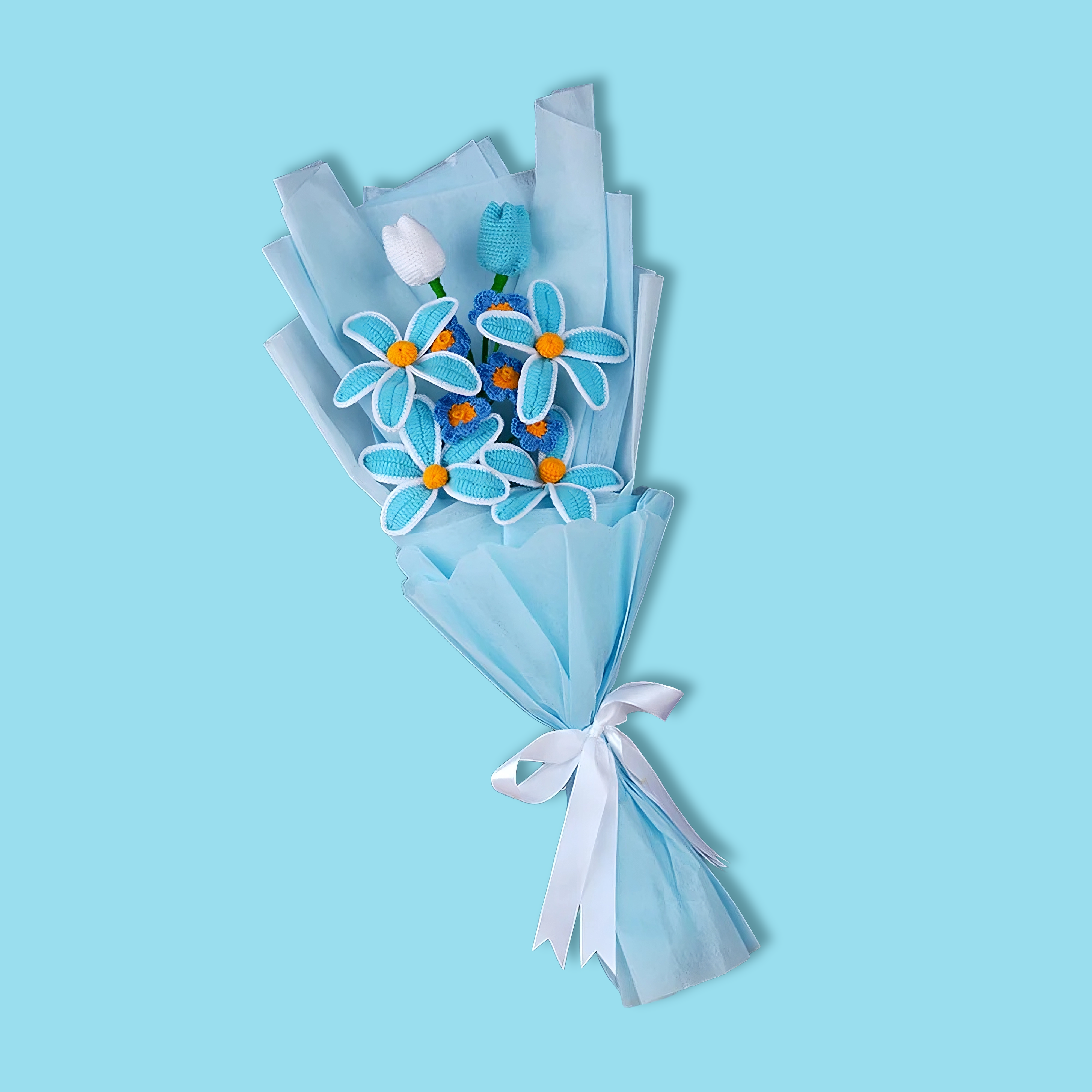 Blue Lily Crochet Bouquet