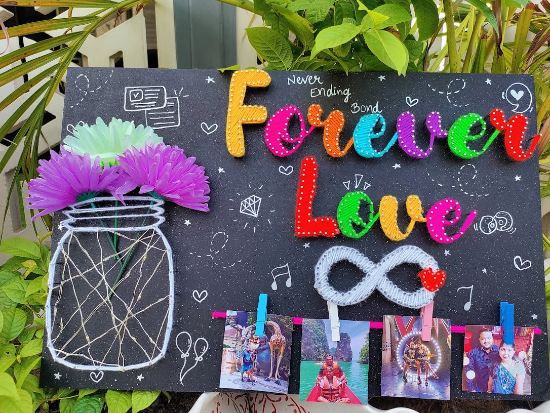 Forever Love String Art Board With Flower Jar