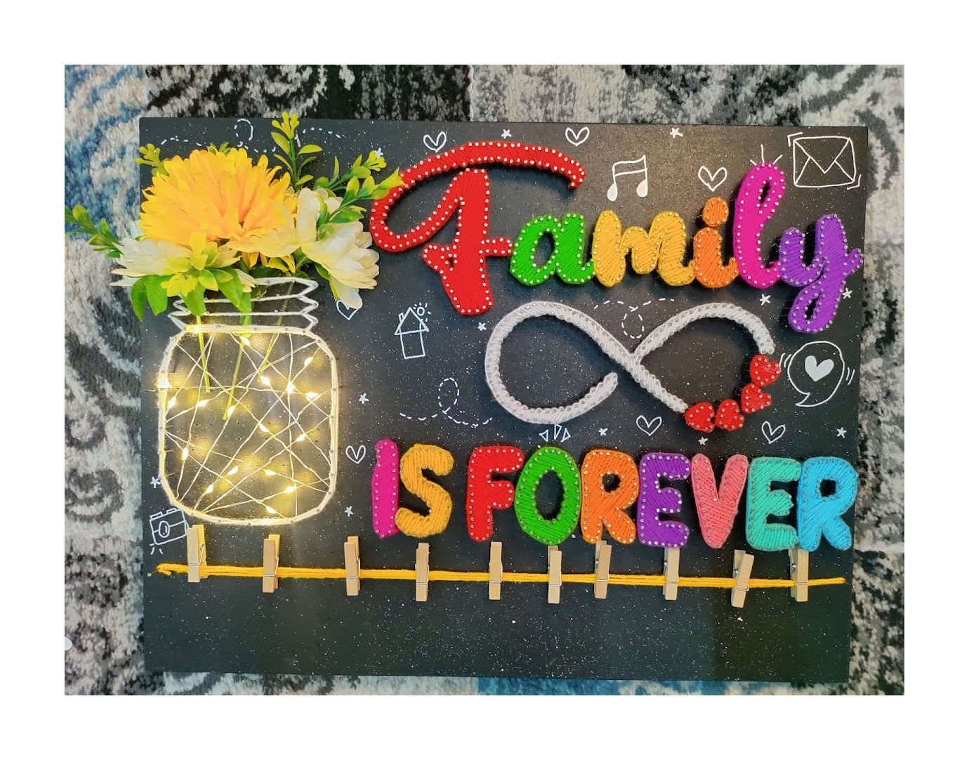 Family Ties: A Heartwarming String Art